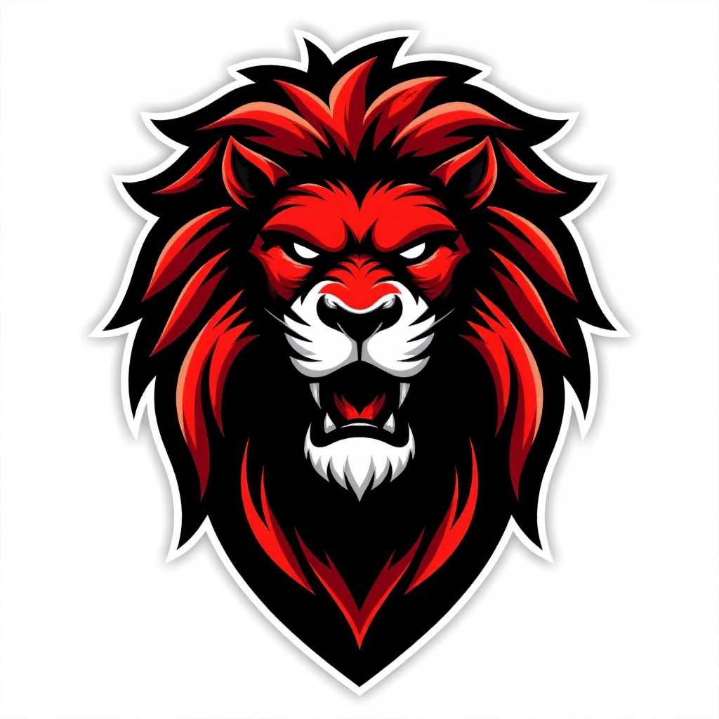 esports,  logo of cyborg lion,  red and black colors on Tensor.Art