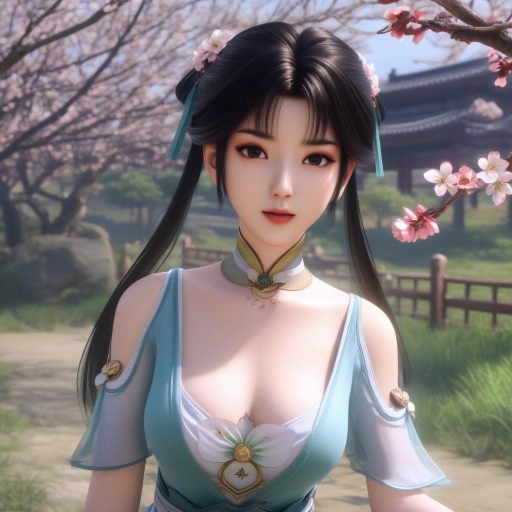 <lora:834-DA-XL-诛仙-碧瑶:0.8>, (,1girl, ,best quality, ),,  ,ultra realistic 8k cg,, ,masterpiece, (( , )),, ,   plum blossoms,    ,,  (cleavage),,  (), ,,