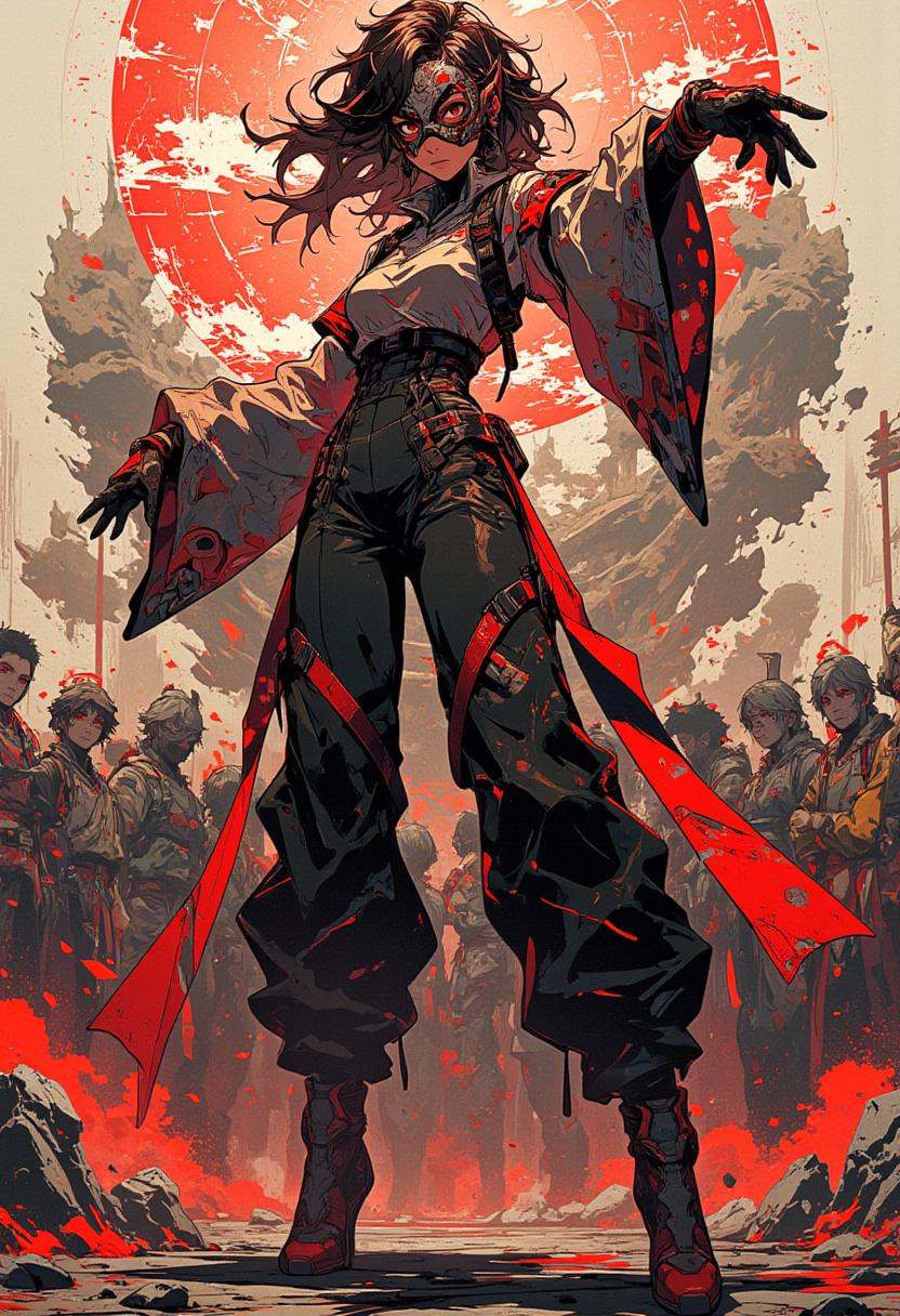 Anime,  The Seductive masked woman Dancing,  a captivating visual spectacle on Tensor.Art