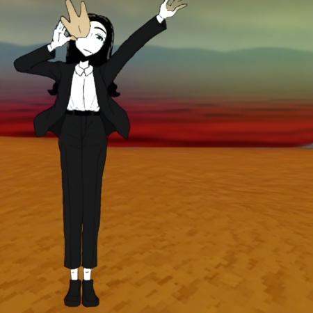 thinking,  black suit,  waving on Tensor.Art