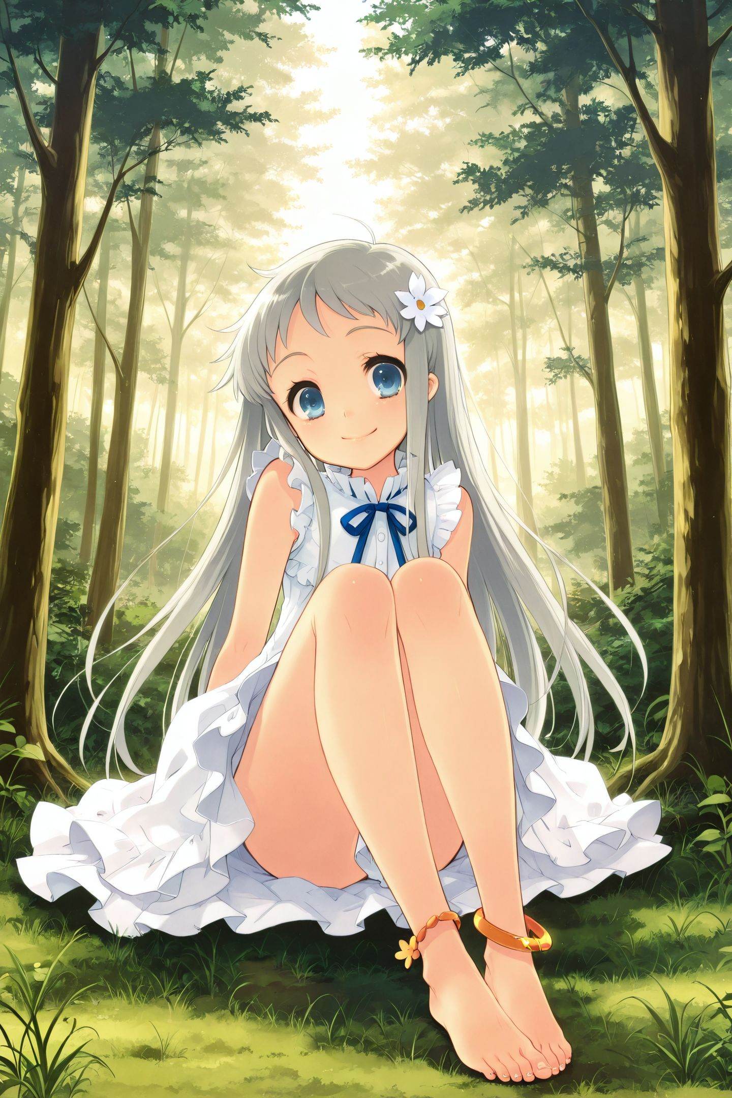 1girl,  honma meiko,  barefoot on Tensor.Art