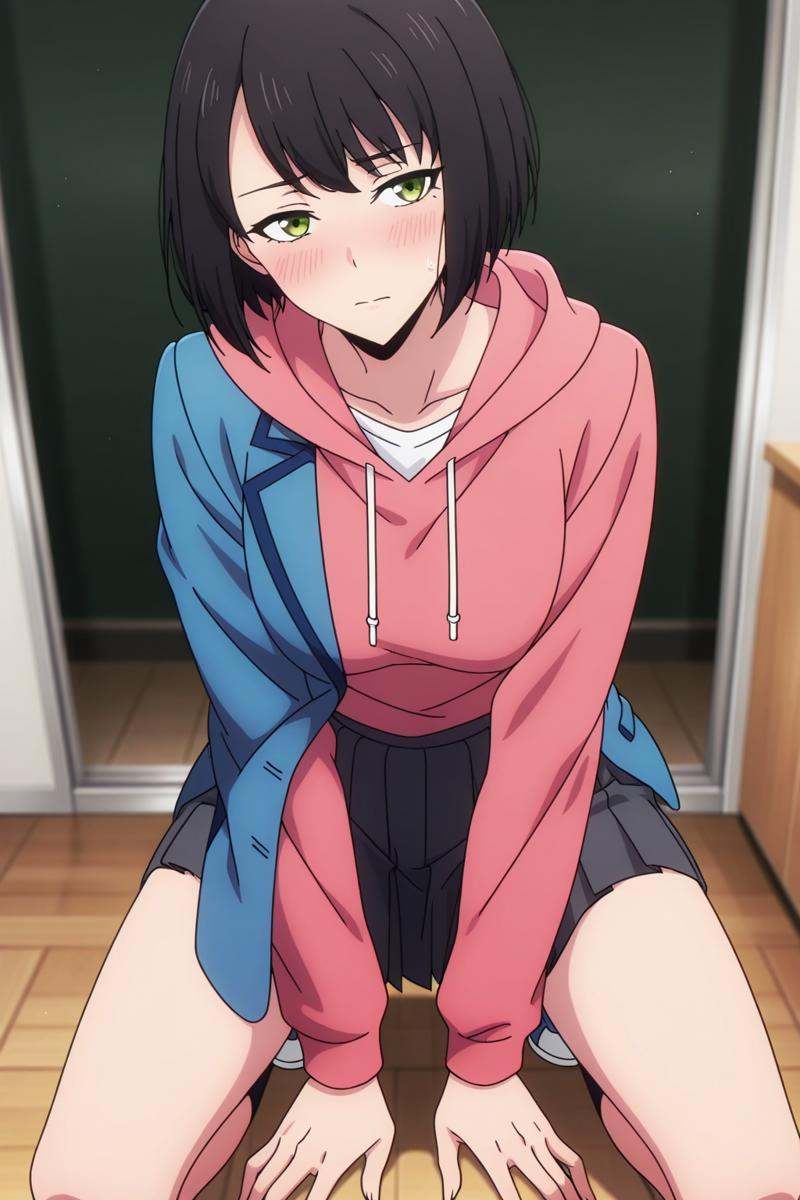 sl-songyi,  green eyes,  short hair on Tensor.Art