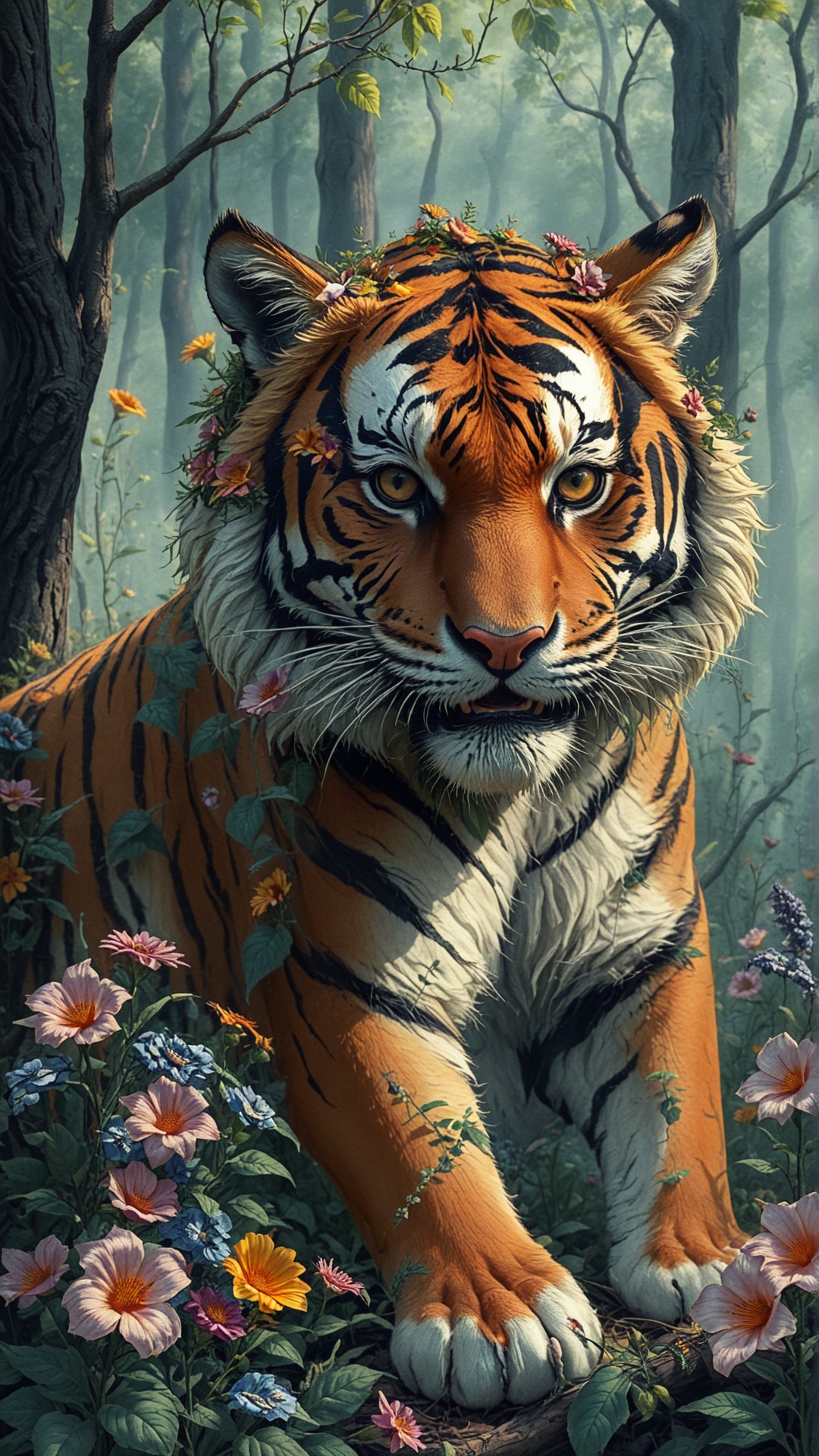 Fl0w3rGr0wnStyle Tiger on Tensor.Art