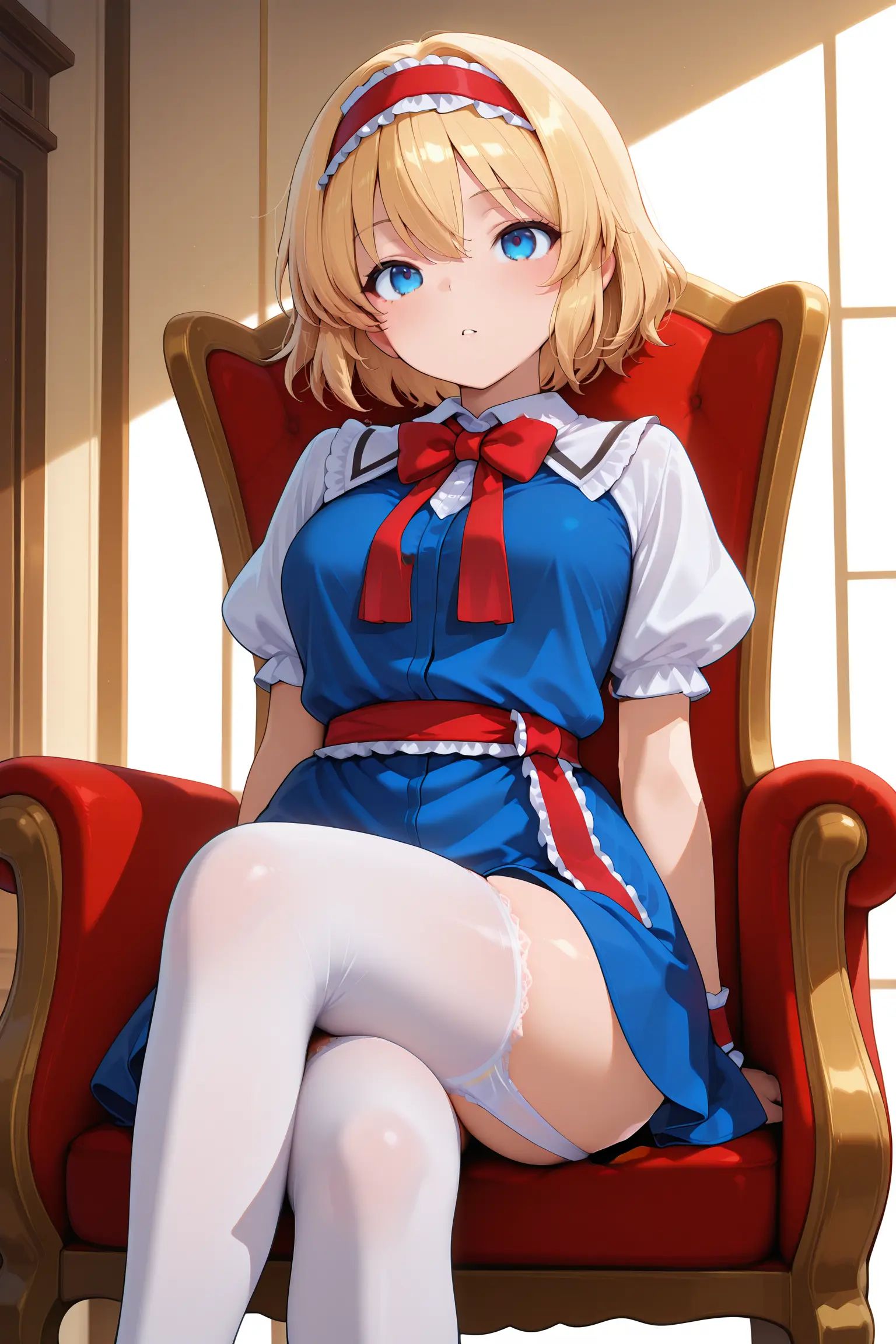 1girl,  suspender_thighhighs ,  lace-trimmed thighhighs on Tensor.Art