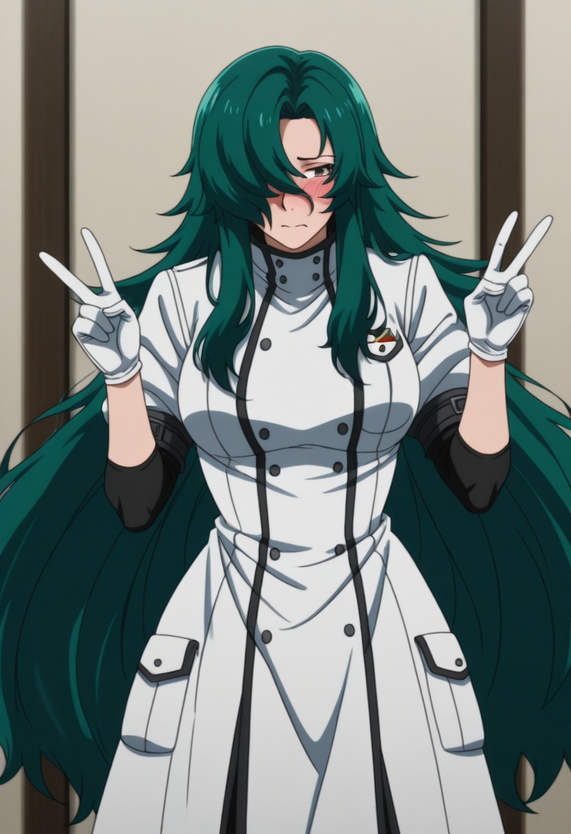 zzrosezz,  long hair,  green hair on Tensor.Art