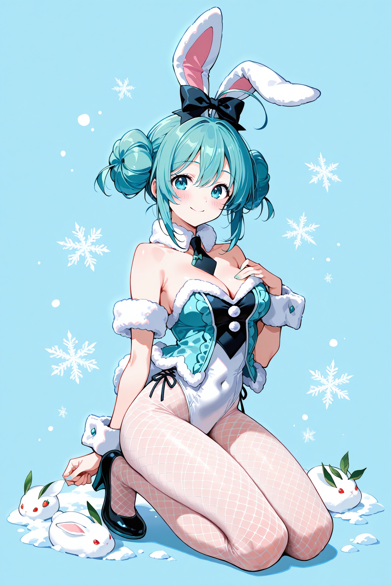 1girl,  bicute bunnies miku,  hatsune miku on Tensor.Art