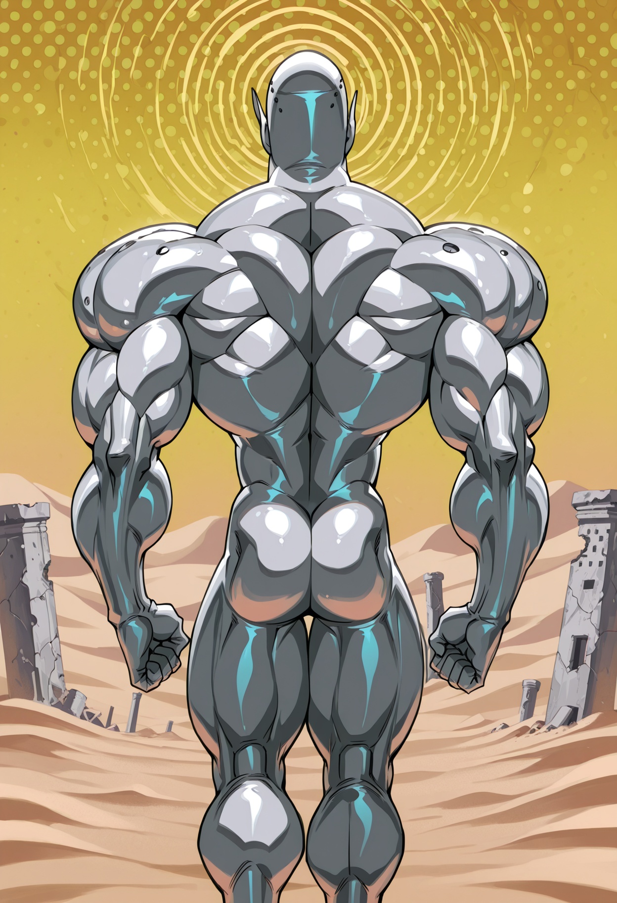 db_metarilldo,  silver body,  solo on Tensor.Art