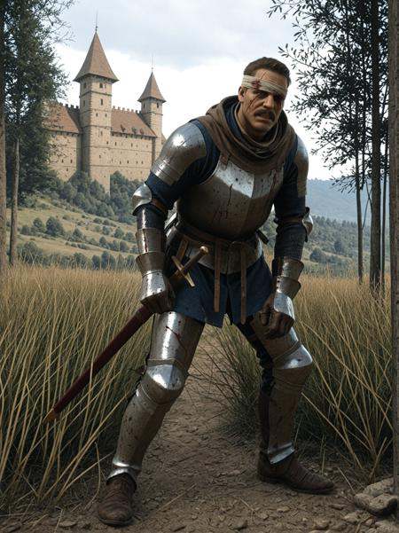 male,  sword,  head bandage on Tensor.Art