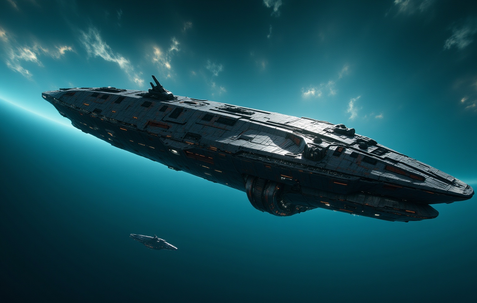 Interstellar_Scifi,  Interstellar_Scifi,  (The interstellar spacecraft sails near a new planet) on Tensor.Art