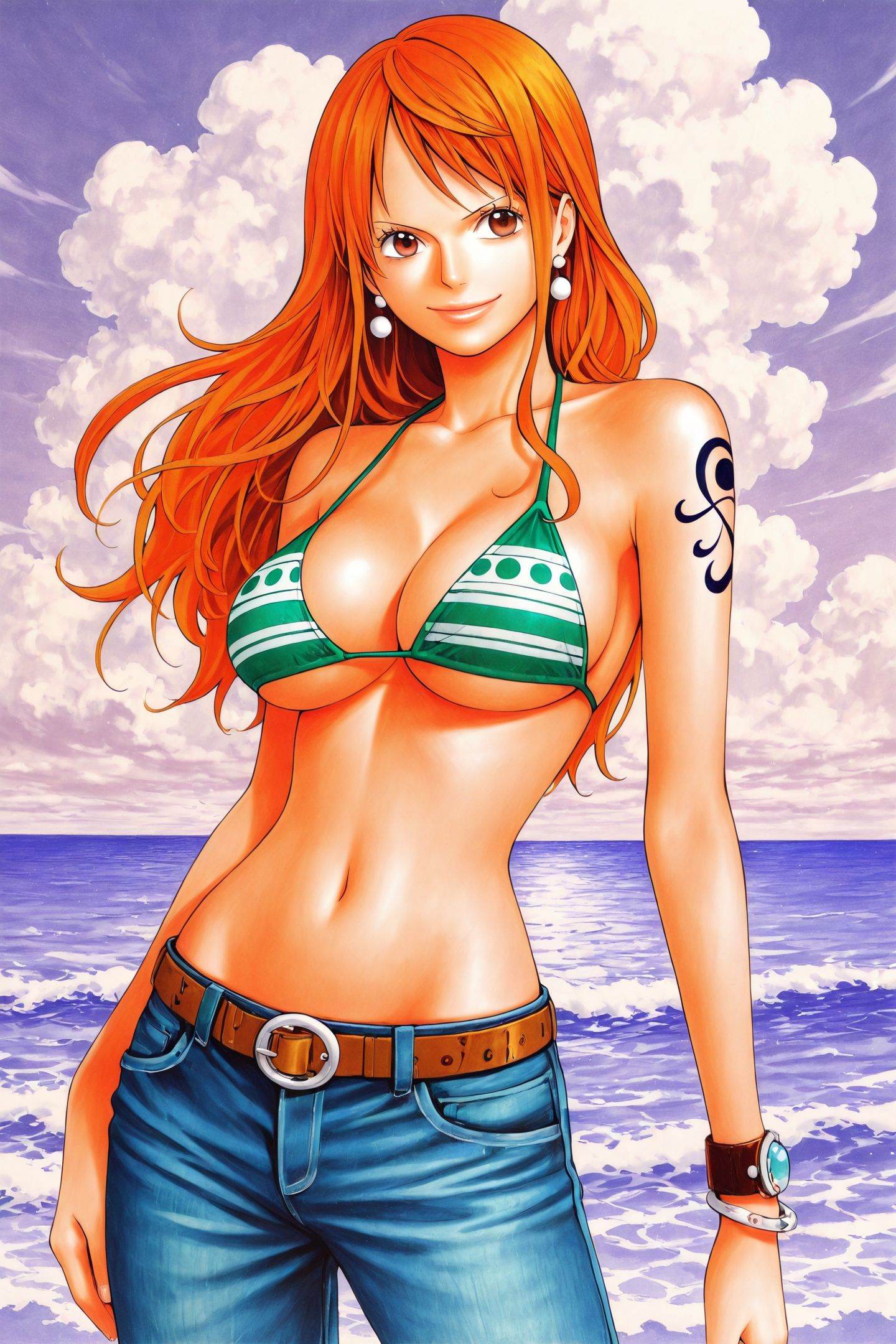 1girl,  nami (one piece),  solo on Tensor.Art