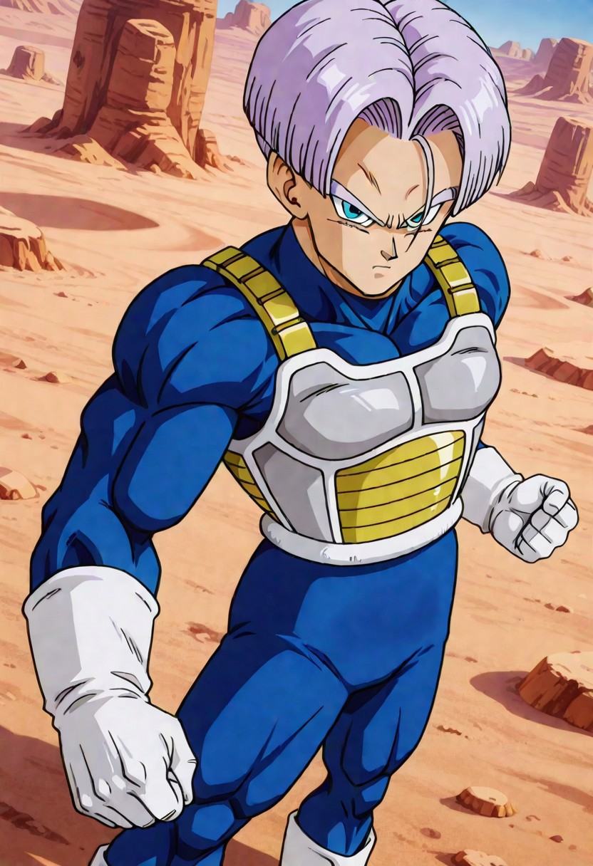 ShortHairFutureTrunks,  1boy,  lavender hair on Tensor.Art