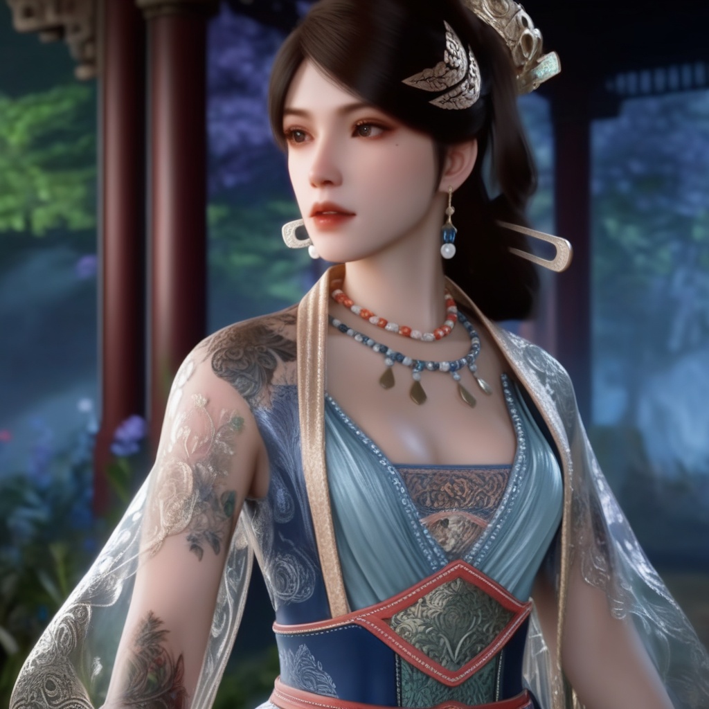 <lora:839-DA-XL-少年白马醉春风-温珞玉:0.8>, (,1girl, ,best quality, ),,  ,ultra realistic 8k cg,(masterpiece:1.2),(best quality:1.2),(ultra detailed:1.2),(official art:1.3),(beauty and aesthetics:0.8),detailed,(intricate:0.8),(highly detailed),(solo),delicate countenance,1girl,fancy,(glassy texture:1.2),(crush:1.2),8k,accessory,tattoo,(transparent:1.1),gown,energy encirclement,instant,in the twinkling of an eye,upper body,woman in a mythical forest, masterpiece, perfect face, intricate details, horror theme, raw photo, photo unp(cleavage),, ,