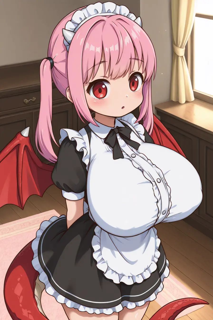 1 girl,  large breast,  pink hair on Tensor.Art