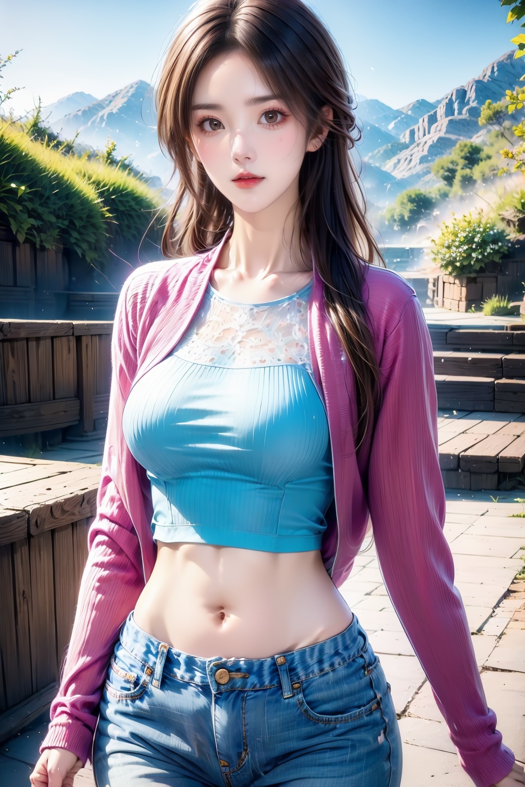 1girl,  pants,  long hair by 天TIN on Tensor.Art