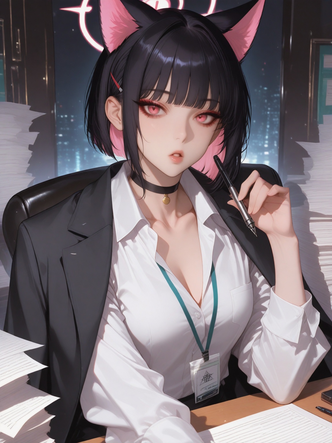 1girl,  kazusa \(blue archive\),  lips on Tensor.Art