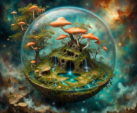 ultradetailed ultrarealistic,  trapped japanese nature,  river in a glass sphere on Tensor.Art