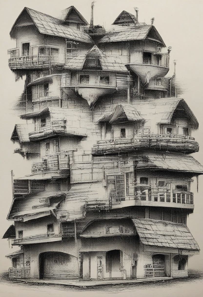 Tiny buildings on Tensor.Art