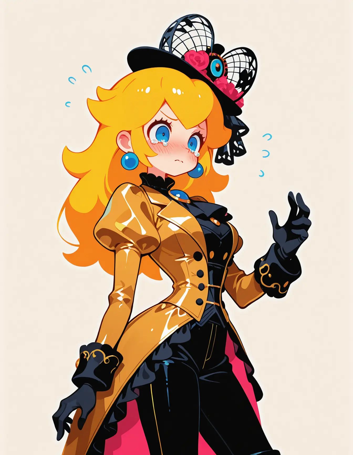 1girl,  solo,  princess peach standing on Tensor.Art
