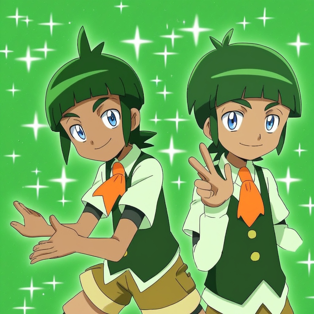 1boy,  Sawyer,  green hair on Tensor.Art