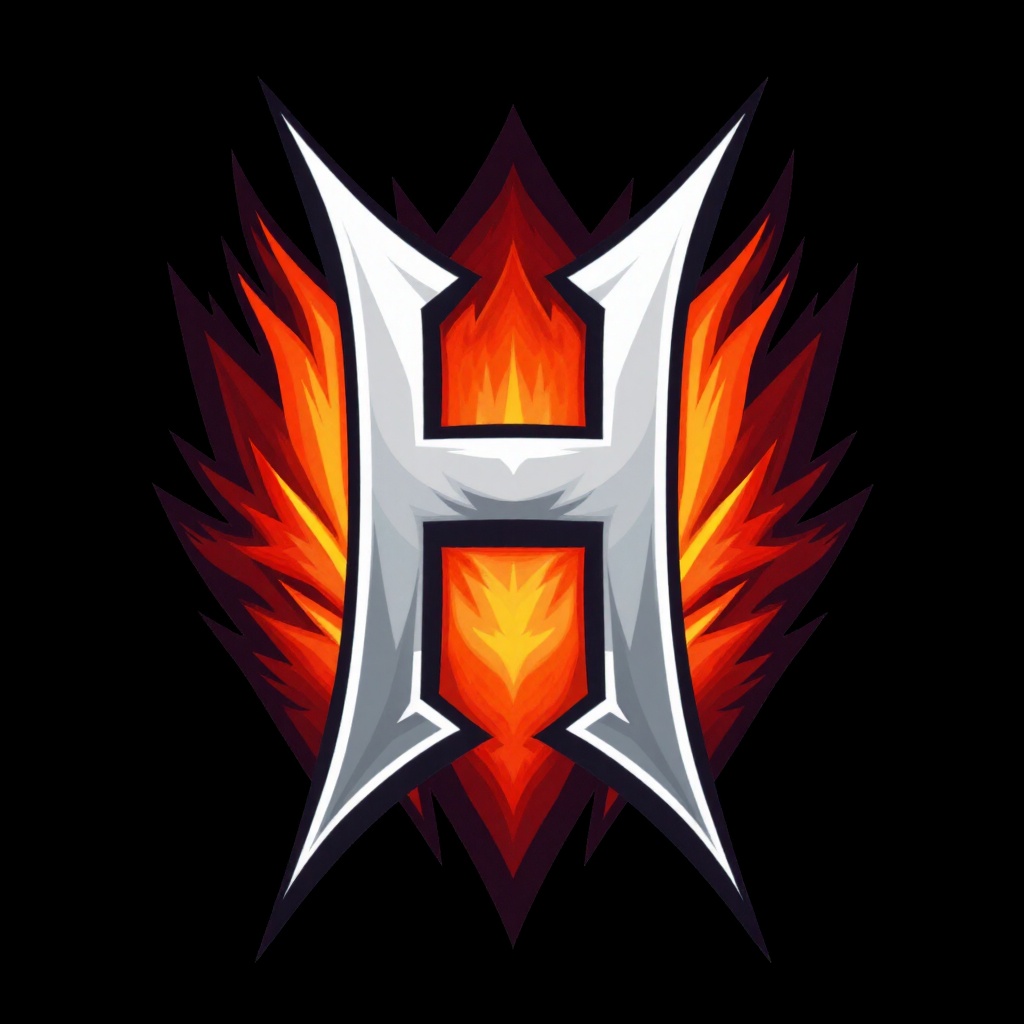 esports,  logo of the letter "H",  chrome color on Tensor.Art