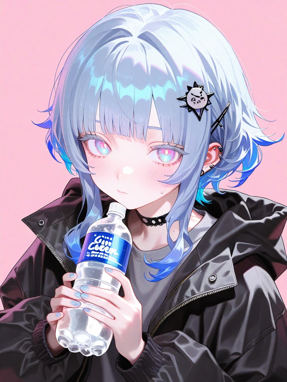 1girl,  simple background,  hood down on Tensor.Art