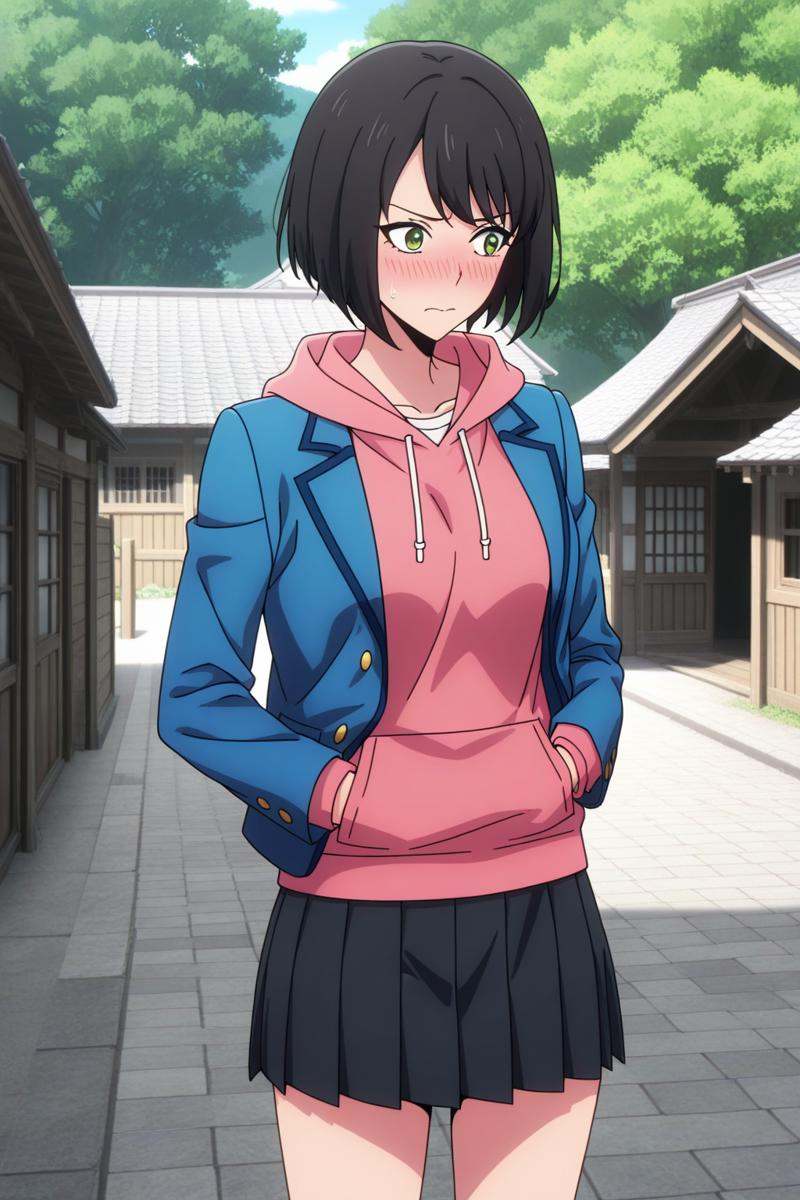 sl-songyi,  green eyes,  short hair on Tensor.Art