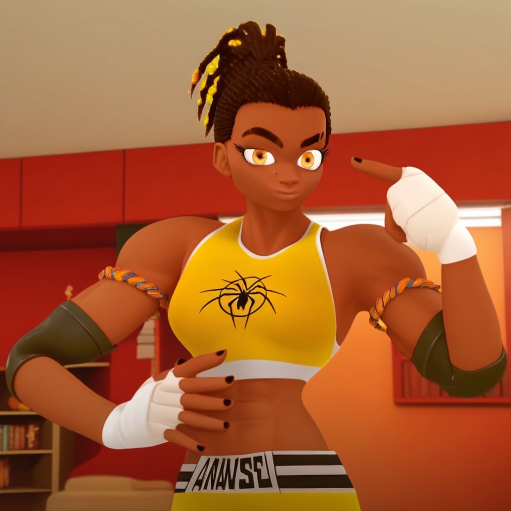 amber eyes,  ponytail,  braids on Tensor.Art