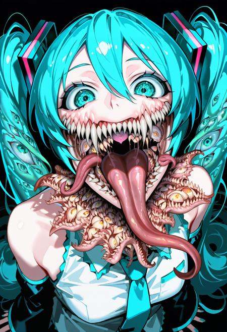 teeth,  sharp teeth,  tongue on Tensor.Art