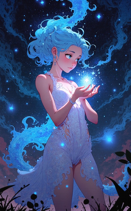anime,  niji,  A woman with a calm on Tensor.Art