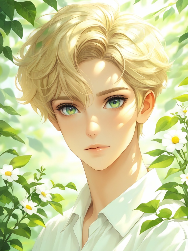 solo,  looking at viewer,  short hair on Tensor.Art