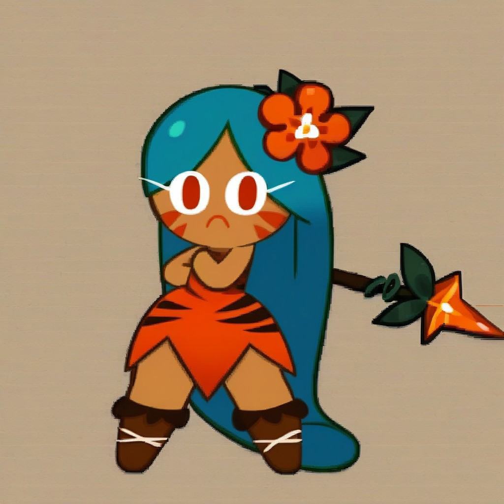 tiger lily,  red eyes,  blue hair on Tensor.Art