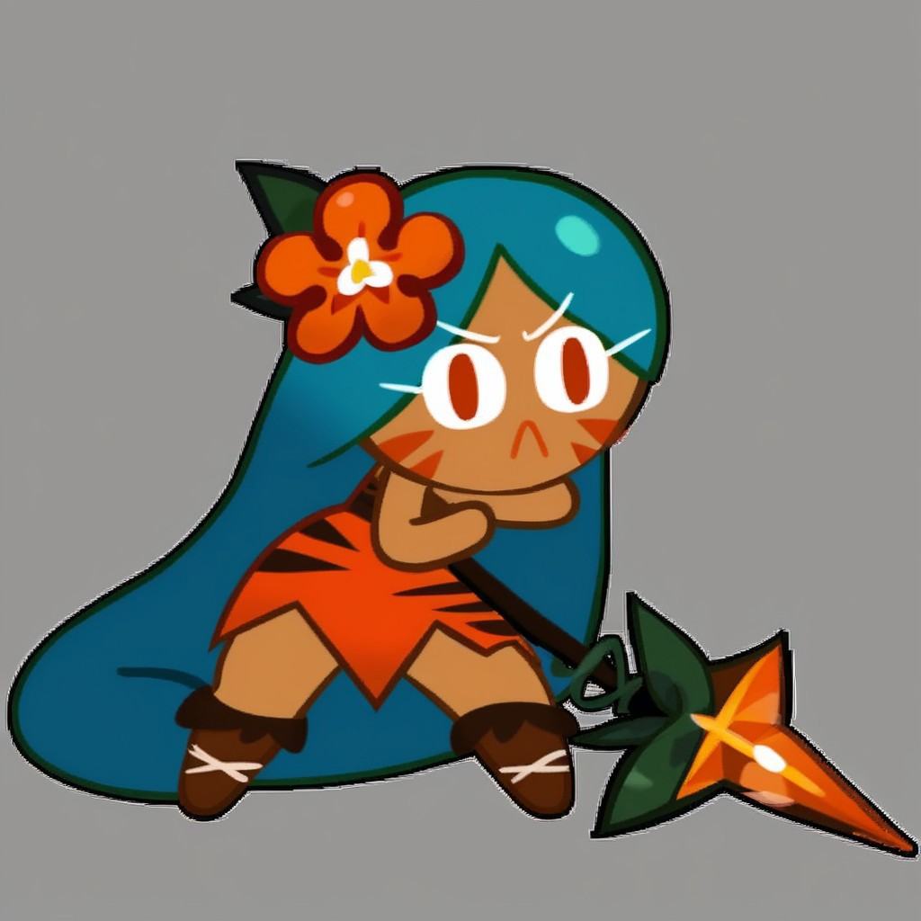 tiger lily,  red eyes,  blue hair on Tensor.Art