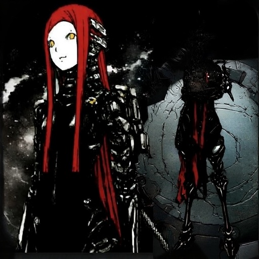 a monochrome manga illustration by tsutomo nihei,  1girl,  yellow eyes on Tensor.Art