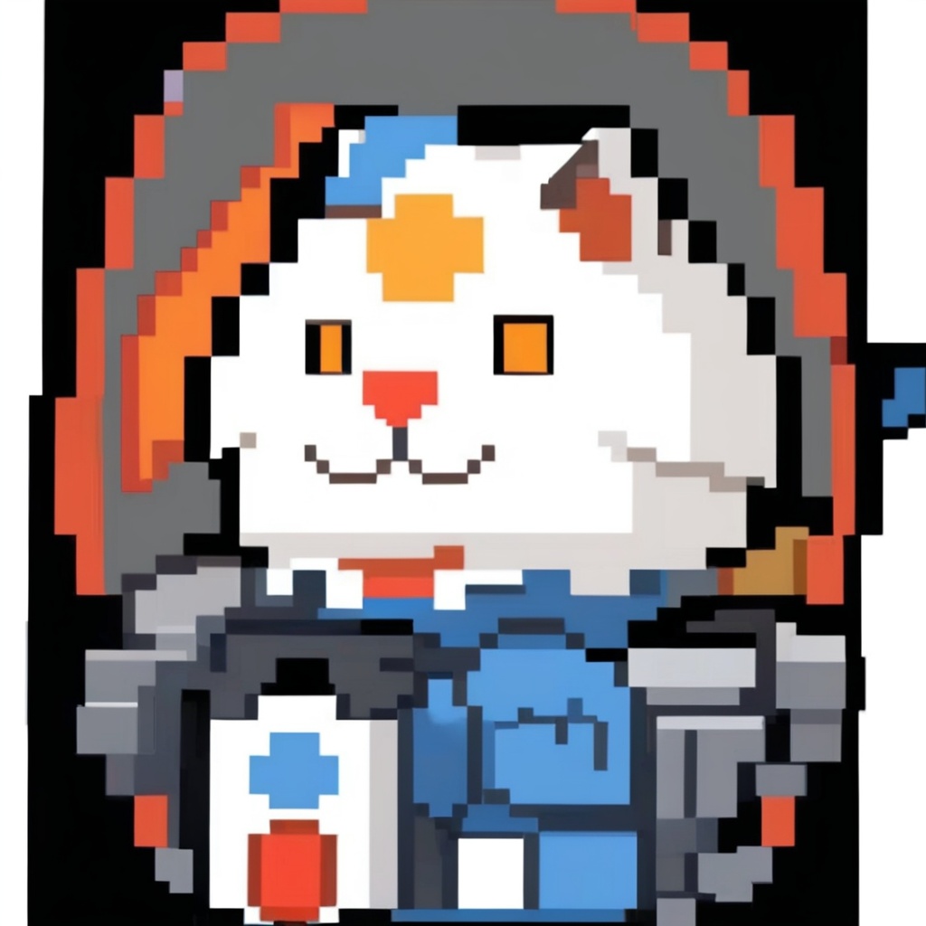 1 supercute kitty wear a origami gundam armor,fur,<lora:数字头像222sdxl-000014:1>