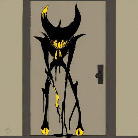ink demon,  Black and yellow,  dripping ink on Tensor.Art
