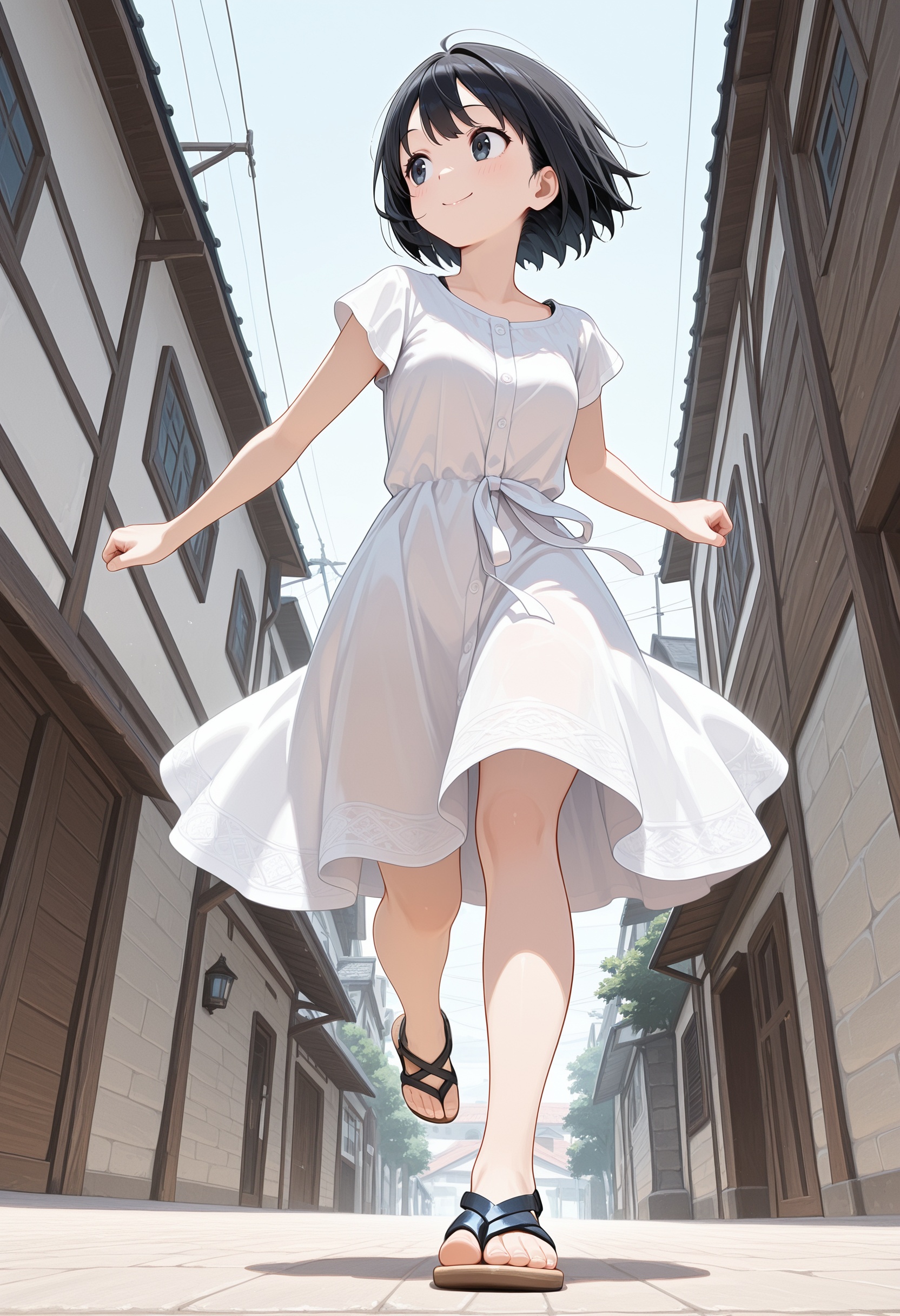 embedding:lazympos,  1girl,  running on Tensor.Art
