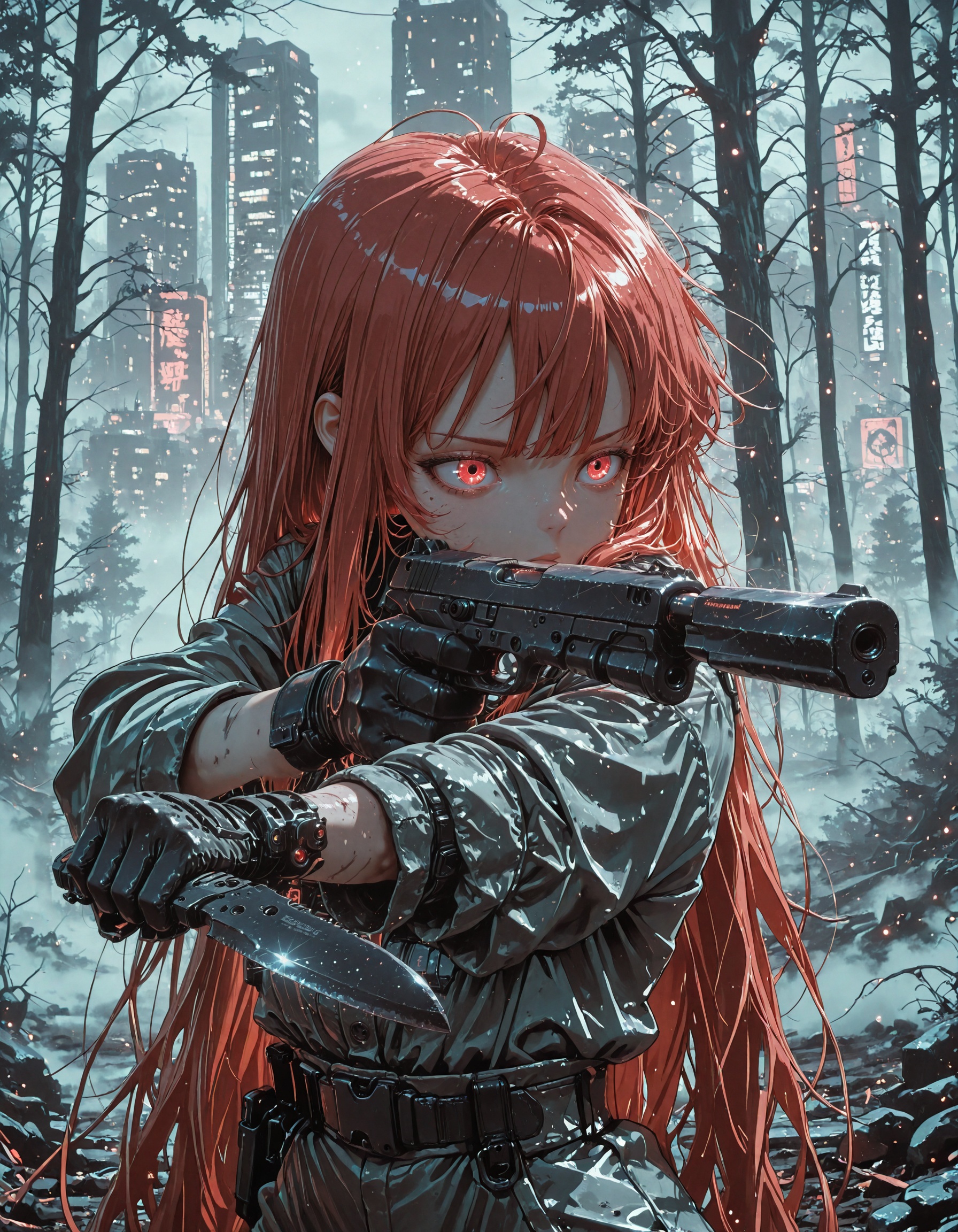 1girl,  red hair,  bangs on Tensor.Art