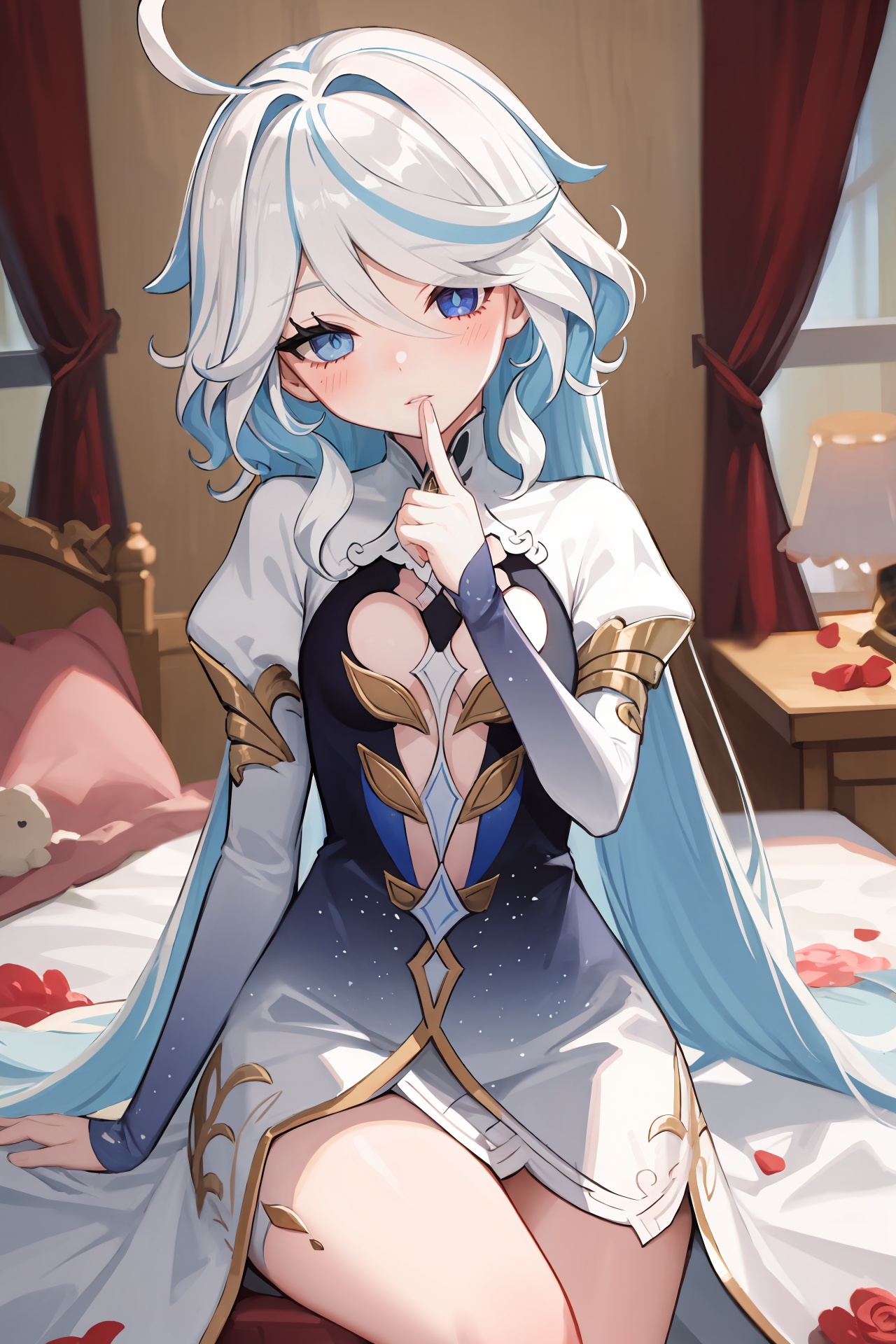 1girl,  focalors \(genshin impact\),  heterochromia on Tensor.Art