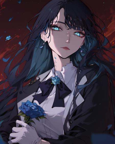 Ad0CharaPDXL,  1girl,  blue flower on Tensor.Art
