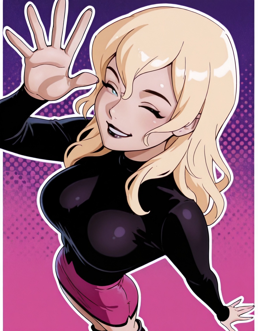 kevncha style,  realistic,  pink and white halftone background on Tensor.Art