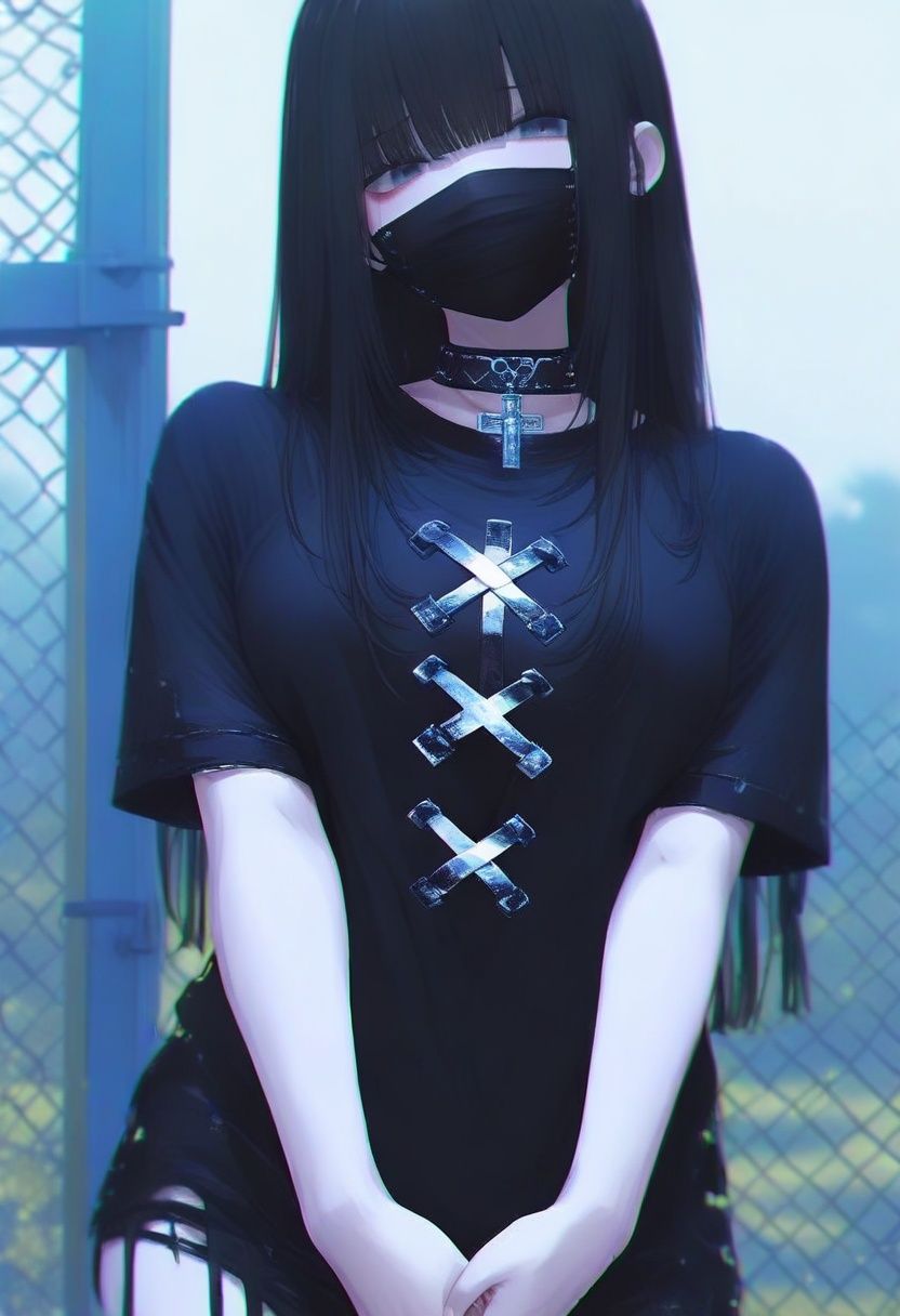 1girl,  solo,  mouth mask on Tensor.Art