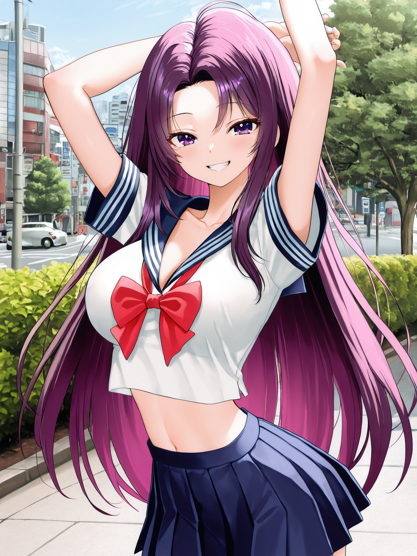 okanotakeshi,  hazukiizunapurple eyes,  purple hair on Tensor.Art