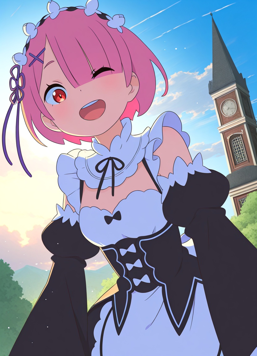 1girl,  ram (re:zero),  solo on Tensor.Art