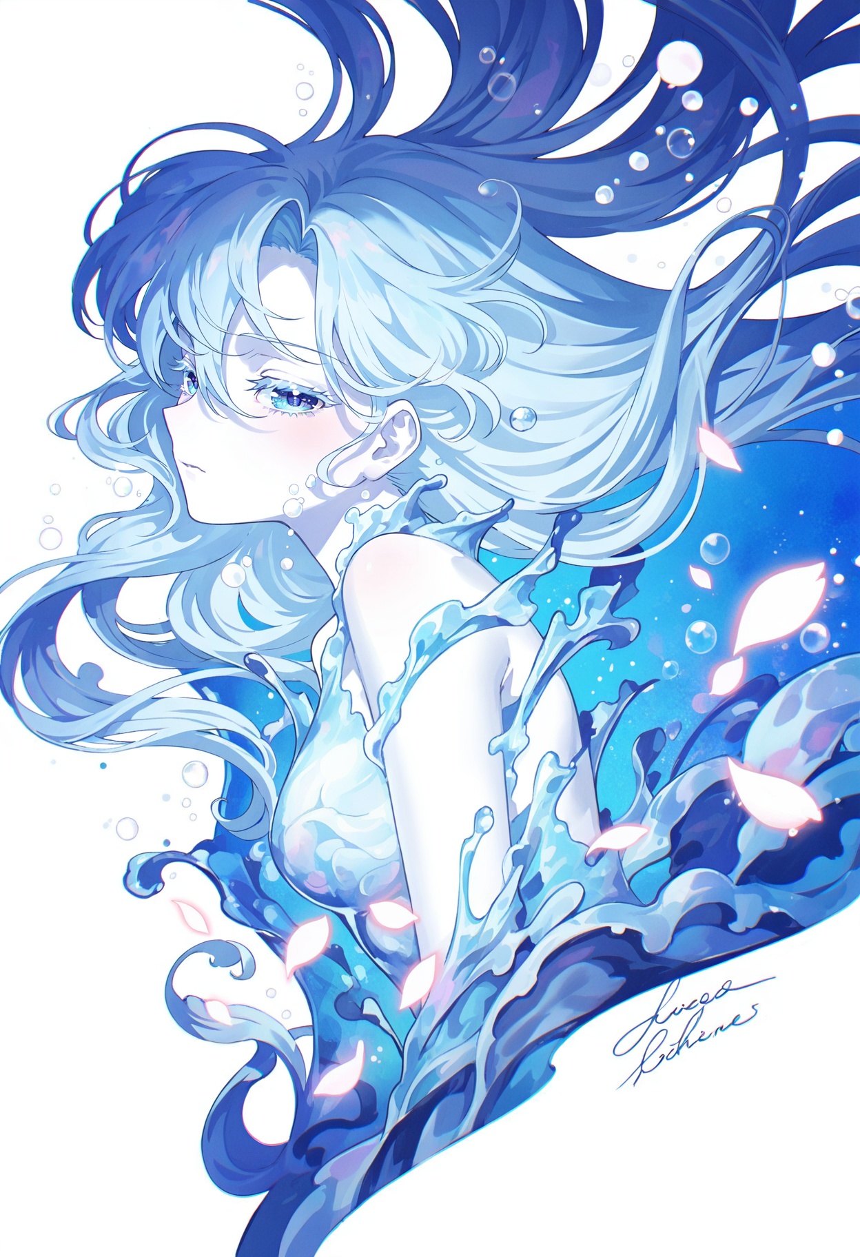 1girl,  watercolor style, on Tensor.Art