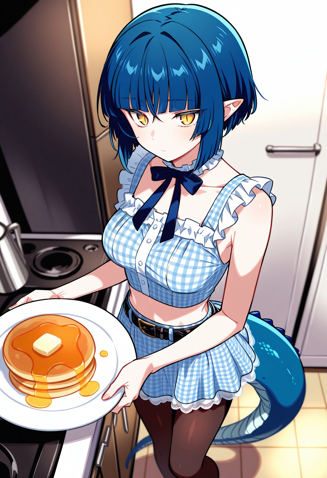 1girl,  pointed ears,  yellow eyes on Tensor.Art