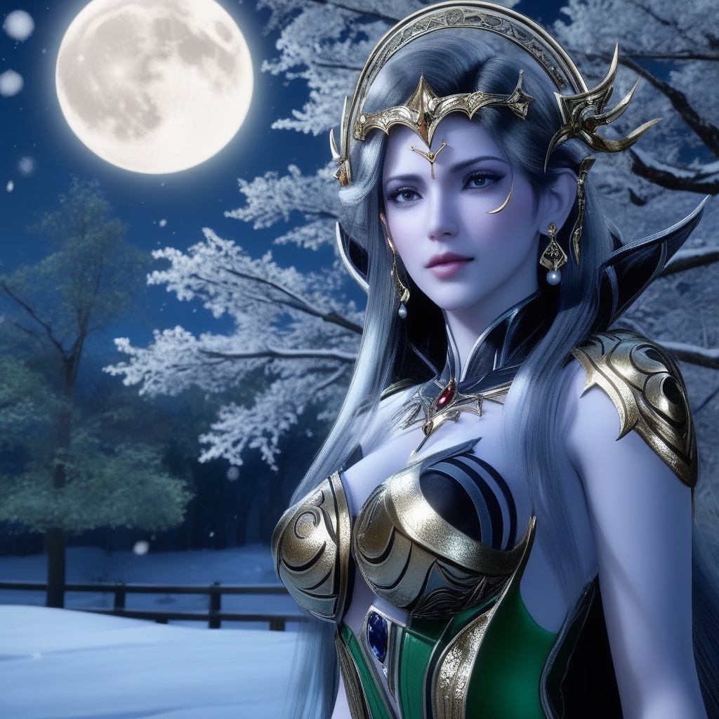 <lora:841-DA-XL-武庚纪-不闻不问:0.8>, (,1girl, ,best quality, ),,  picture-perfect face,   clean, masterpiece,     cinematic lighting, cinematic bloom, fantasy,  , unreal, science fiction, ((,1girl, pov,))(((,tree, 1girl, full moon,snowing,snow ,solo,     solo focus,  long_hair, looking_at_viewer,  )))  (rich:1.4,)     prestige, luxury, jewelry, diamond, gold, pearl, gem, sapphire, ruby, emerald, intricate detail, delicate pattern, charming, alluring, seductive, erotic, enchanting, hair ornament, necklace, earrings, bracelet, ,(sit),
