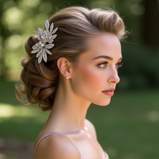 F0rmalupd0,  medium close-up right profile view at eye level,  light ash brown hair on Tensor.Art