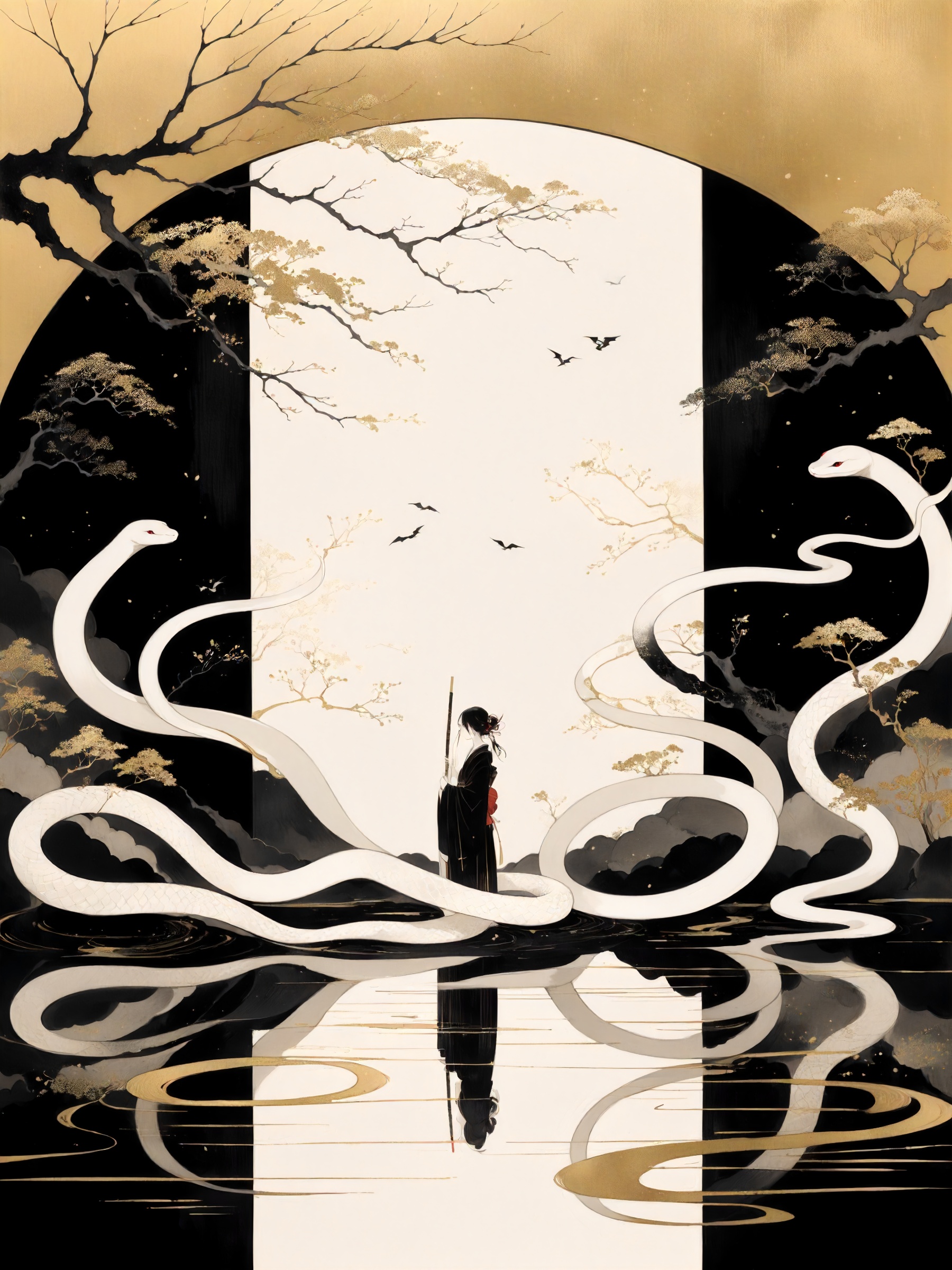 Best quality,  delicate line art,  beautiful Japanese-style illustration on Tensor.Art