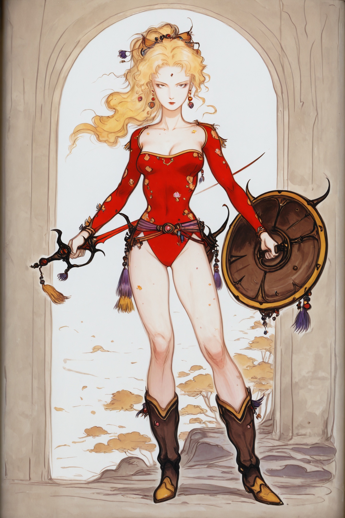1girl,  blonde hair,  weapon on Tensor.Art