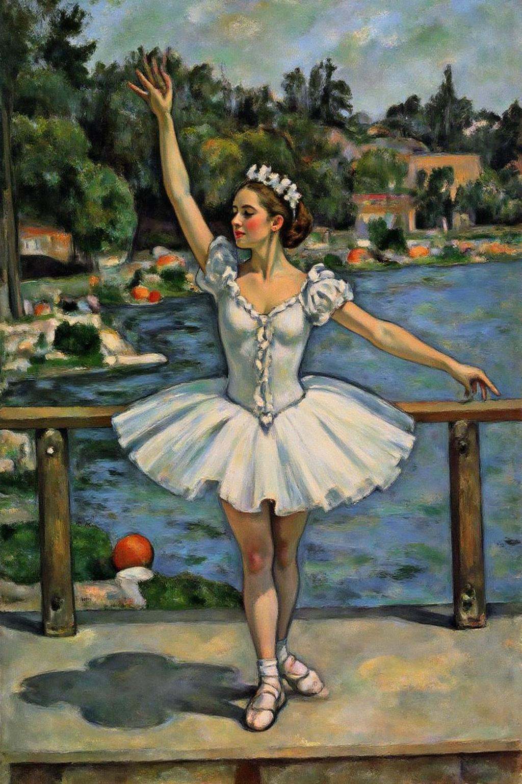 pau1cez painting.A ballet dancing scene from Swam Lake by Tchaikovsky on Tensor.Art
